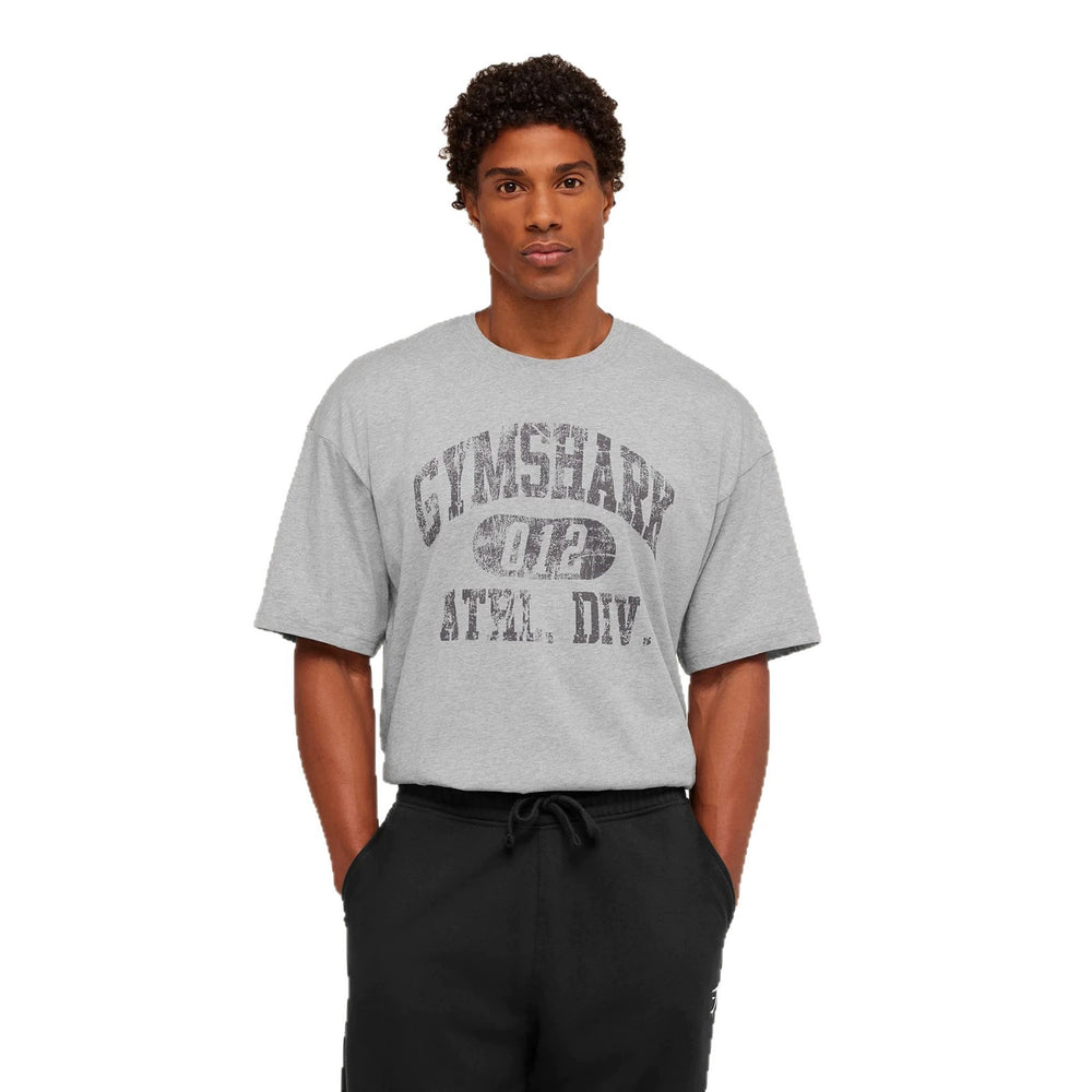 GYM Shark Fitness Short Sleeve Men's Loose Large Fashion Sports Retro Basic Letter Casual T-shirt Summer