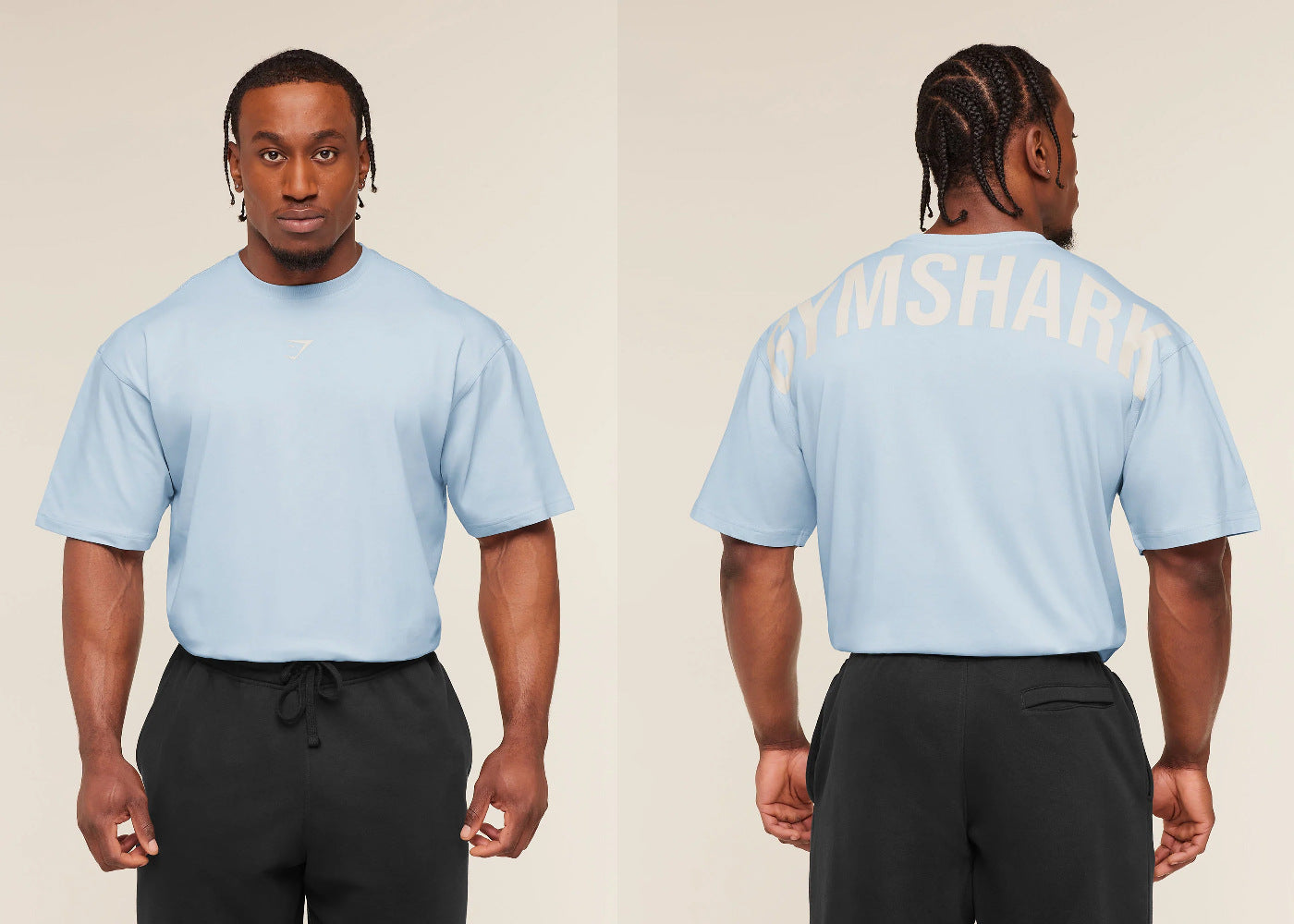 GYMSHARK男士超大T恤夏季户外运动健身棉质宽松版型休闲短袖上衣