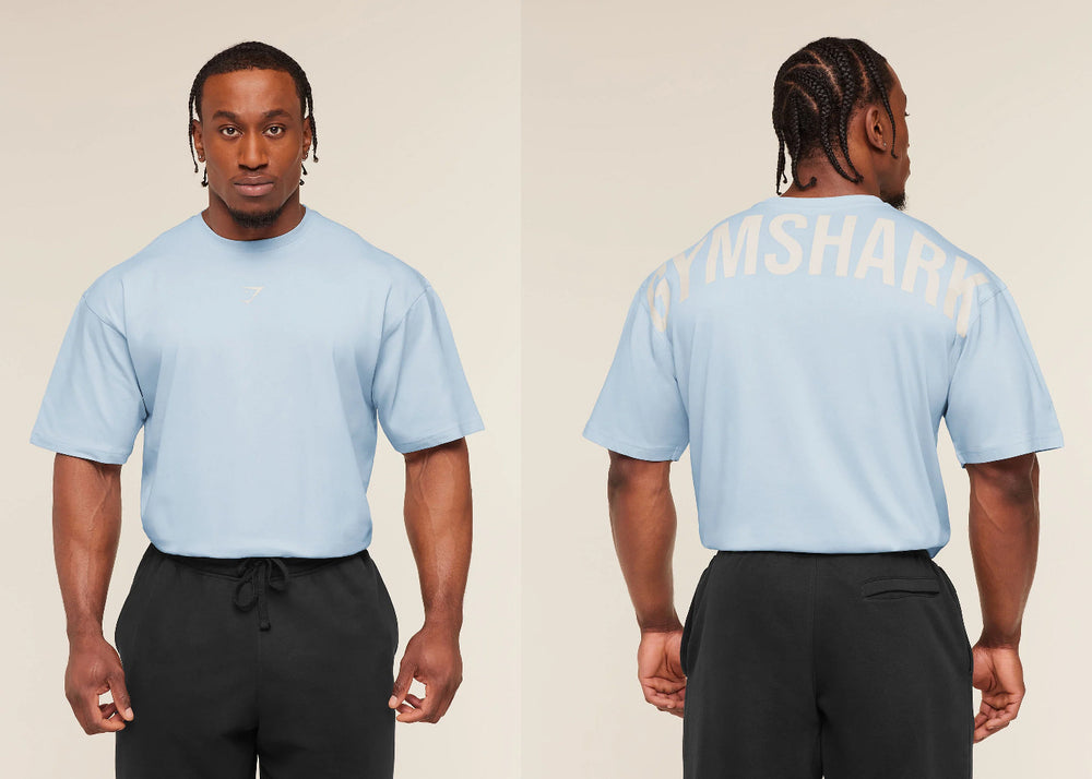 GYMSHARK男士超大T恤夏季户外运动健身棉质宽松版型休闲短袖上衣
