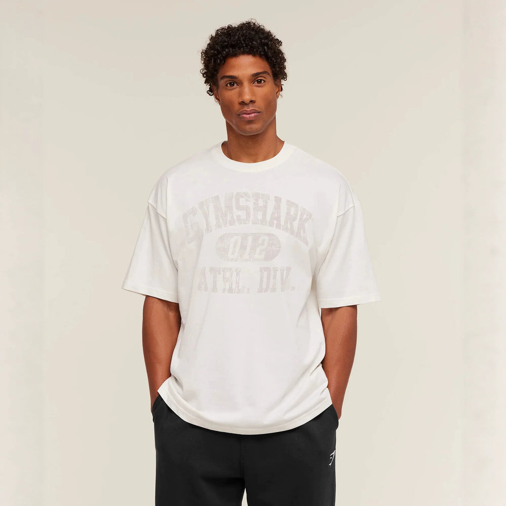 GYM Shark Fitness Short Sleeve Men's Loose Large Fashion Sports Retro Basic Letter Casual T-shirt Summer