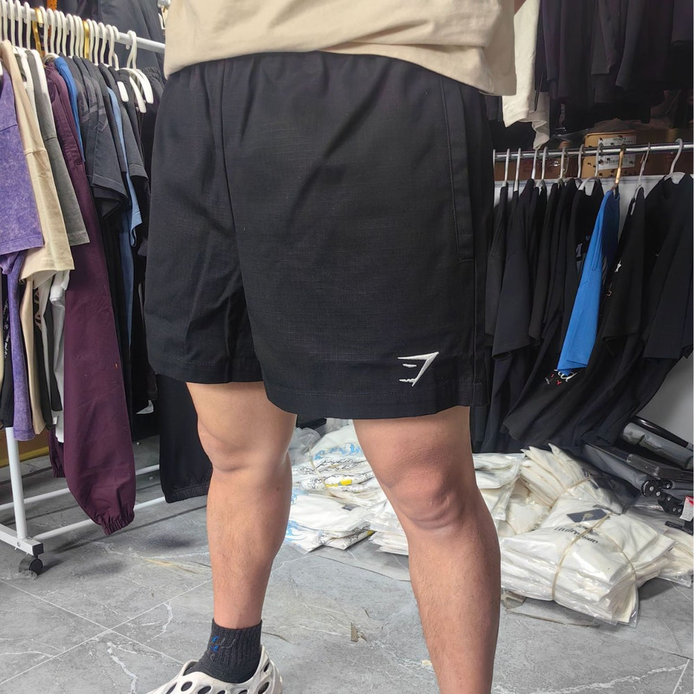 Shark combed plaid fabric shorts, divine pants, sports and casual pants, one piece hair replacement