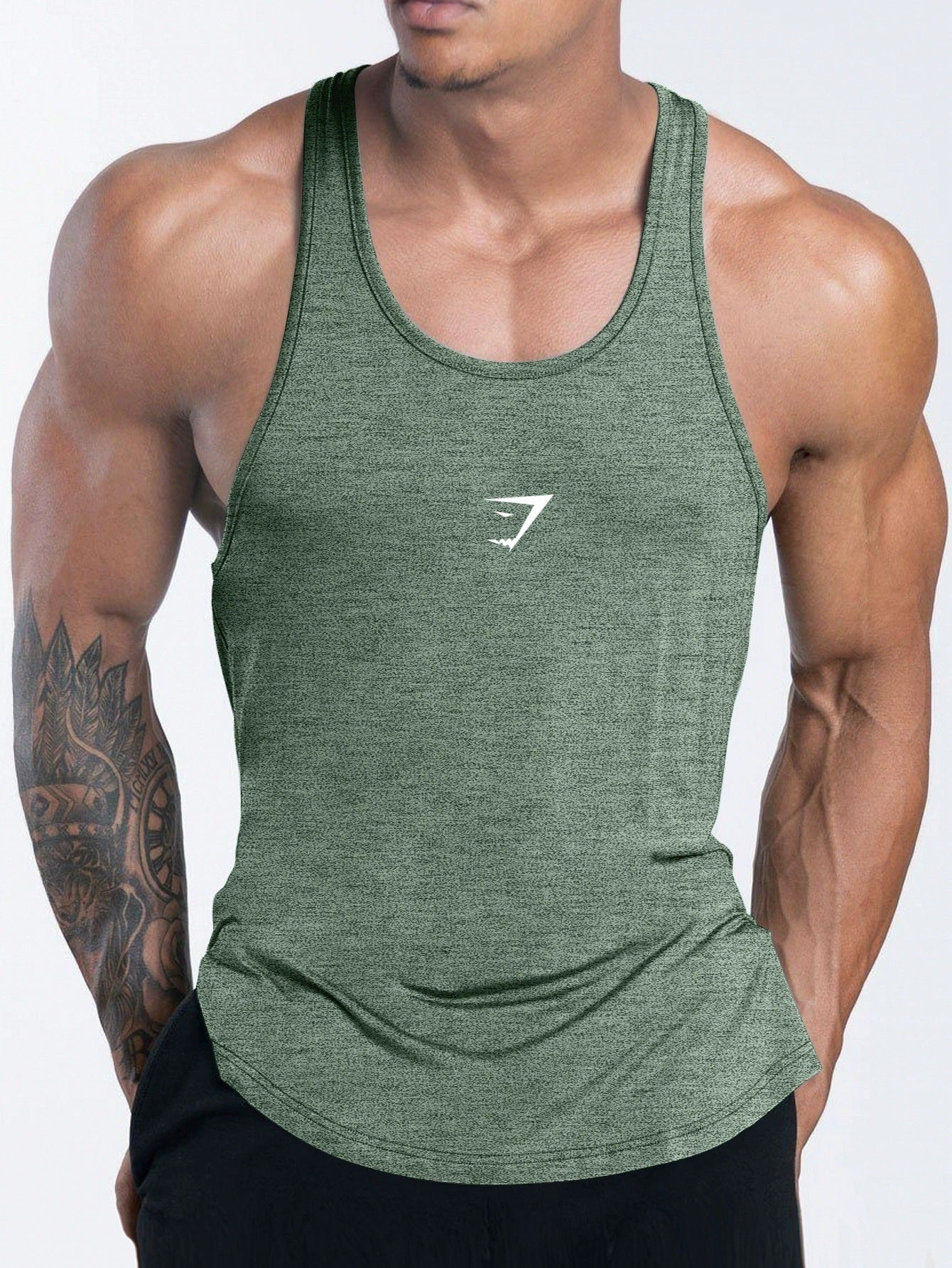 British muscle shark fitness suit men's summer quick drying running sports tight vest sports cycling sleeveless camisole