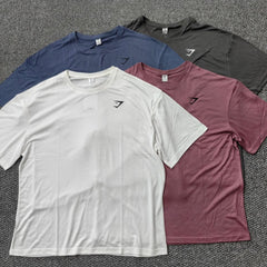Summer artifact! Ultra soft and lightweight shark basic fitness sports loose short sleeved breathable T-shirt