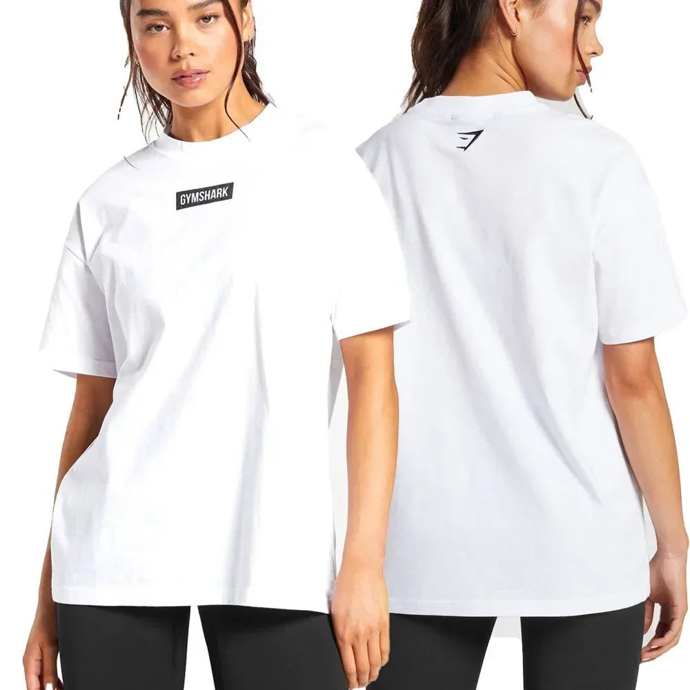 Cross border AliExpress Cross border US Muscle Shark T-shirt Street Fitness Gymnastics Summer Sports Fitness Short sleeved Men