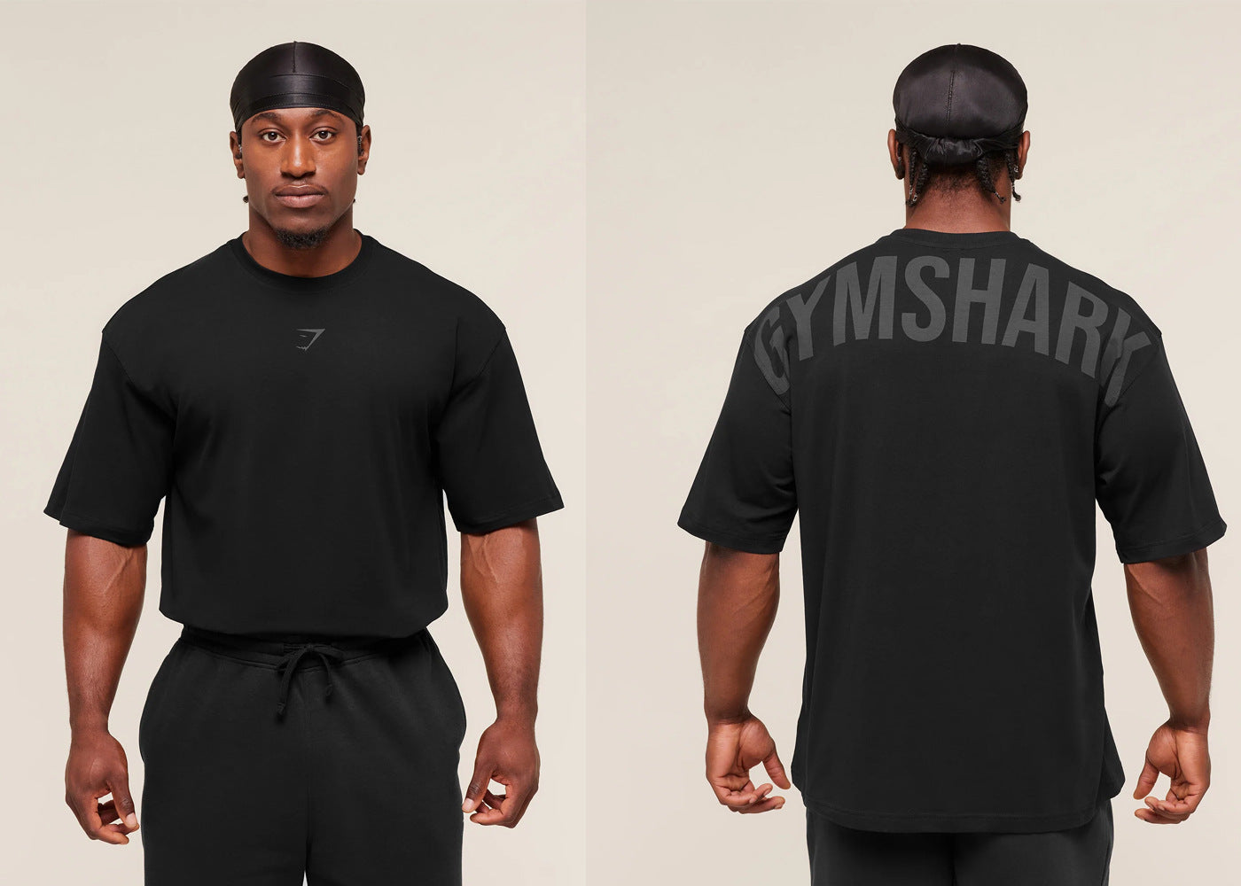 GYMSHARK男士超大T恤夏季户外运动健身棉质宽松版型休闲短袖上衣
