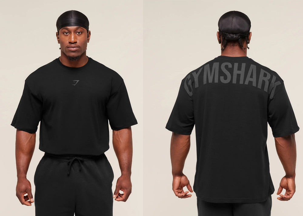 GYMSHARK男士超大T恤夏季户外运动健身棉质宽松版型休闲短袖上衣