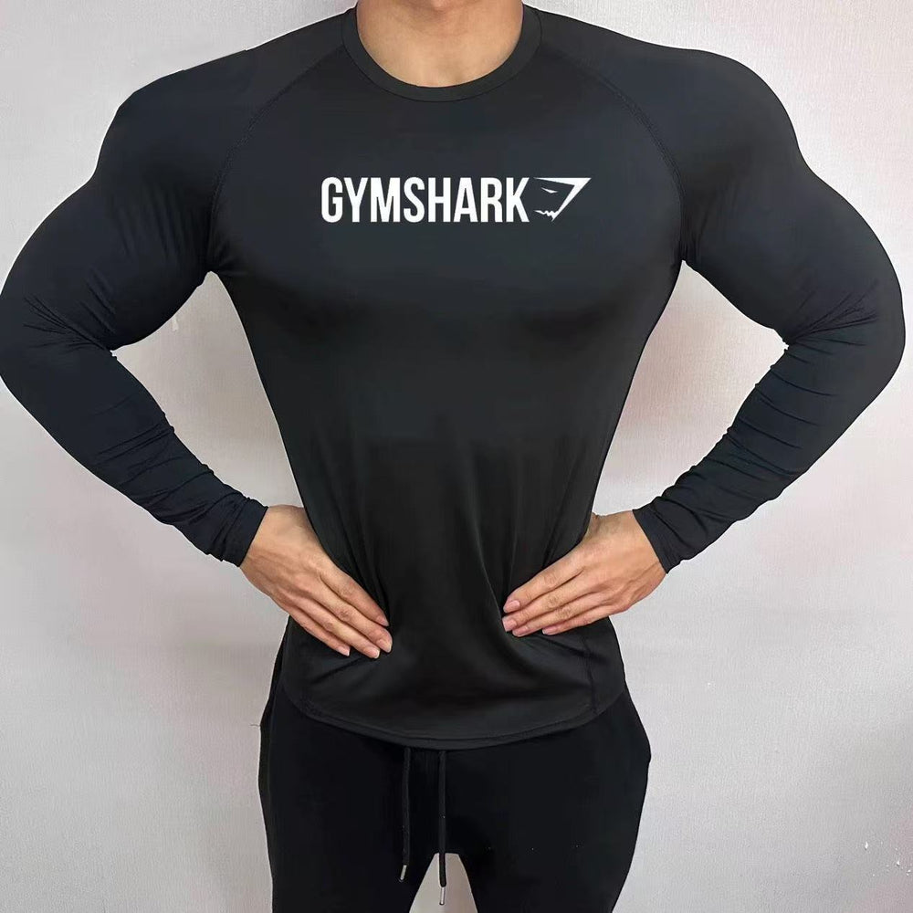 GYMSHRK American Summer New Men's Tight T-shirt Jogger Sports Fitness Running Training Speed Drying Short Sleeve
