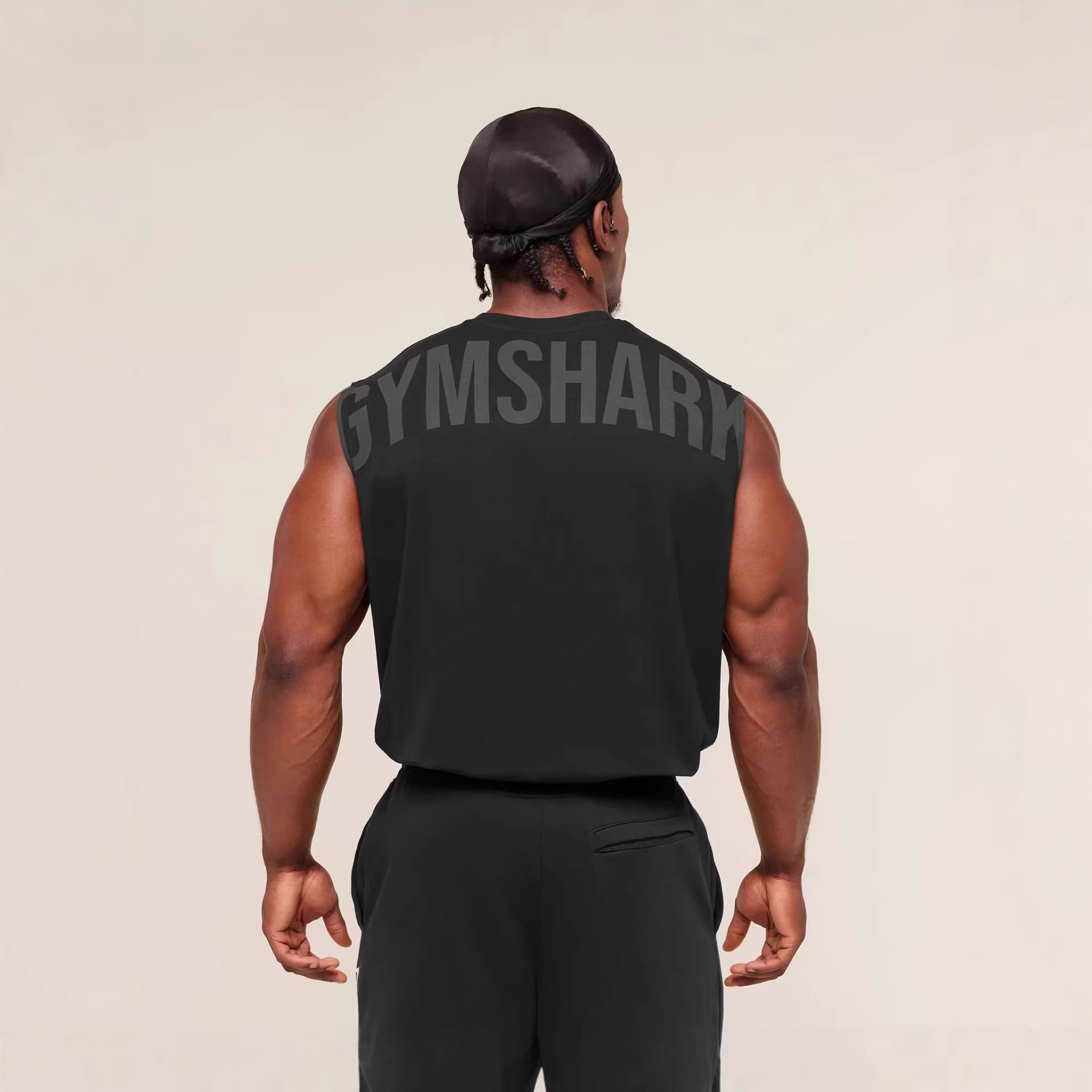 Gymshark short sleeved sports and leisure oversized fitness suit shark pure cotton breathable vest for both men and women