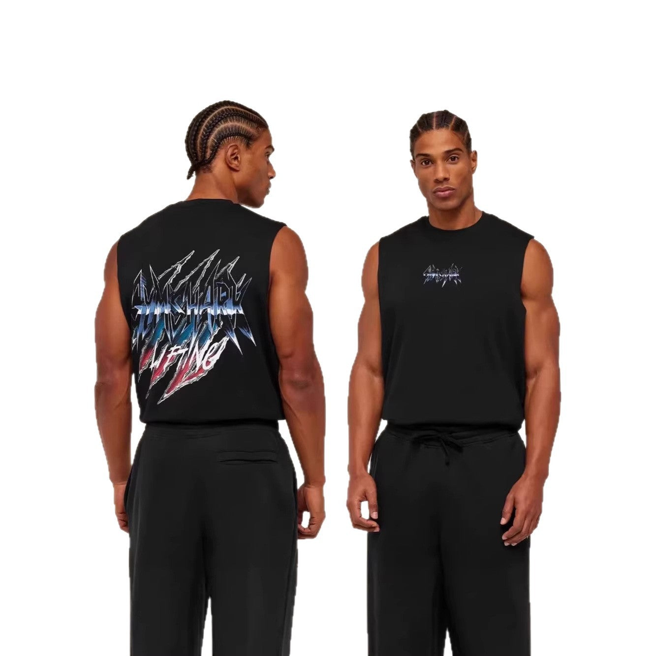 Gymshark short sleeved sports and leisure oversized fitness suit shark pure cotton breathable vest for both men and women