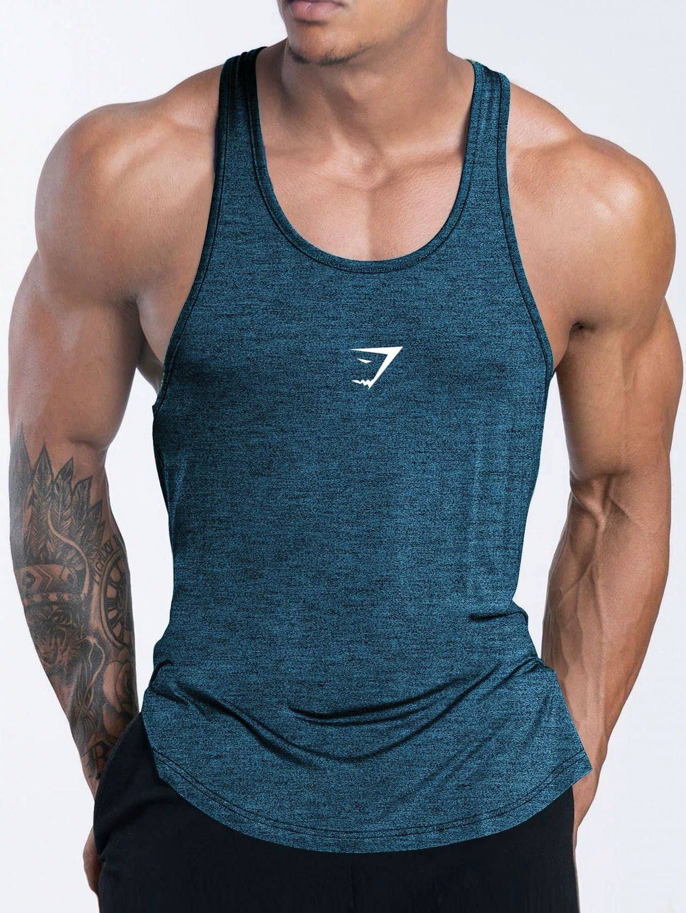 British muscle shark fitness suit men's summer quick drying running sports tight vest sports cycling sleeveless camisole