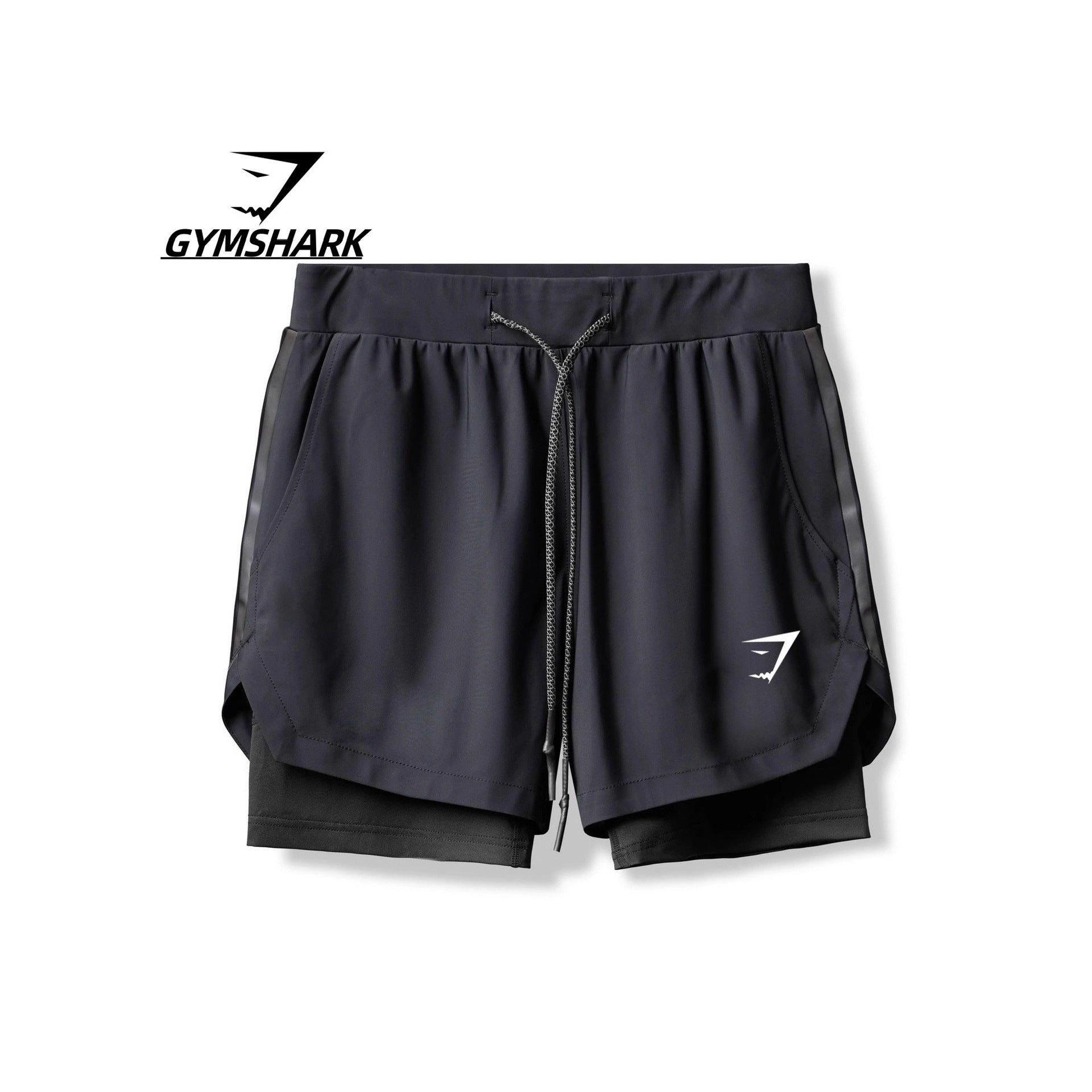 GYMSHARK健身短裤男士夏季跑步运动双层弹力速干短裤外贸跨境批发