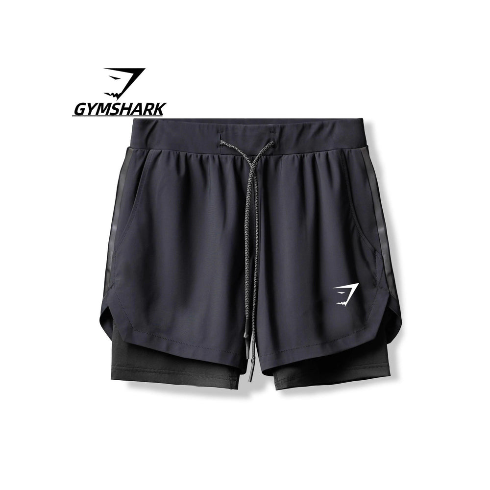 GYMSHARK健身短裤男士夏季跑步运动双层弹力速干短裤外贸跨境批发