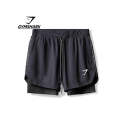 GYMSHARK健身短裤男士夏季跑步运动双层弹力速干短裤外贸跨境批发