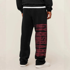 GYMSHARK New American Sports Pants Gym Fitness Running Training Pants Cotton Loop Printed Wide Leg Pants