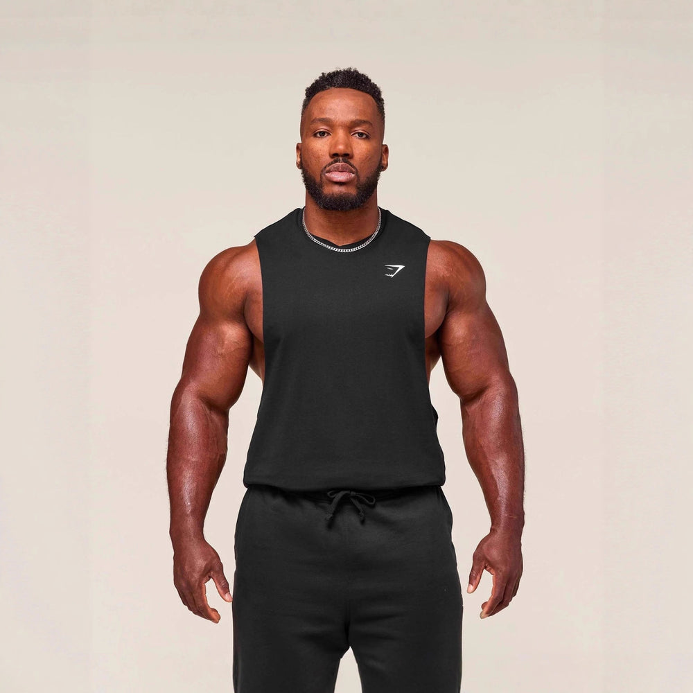 GYMSHARK Men's Tank Top Summer New Muscle Fitness Sports Tank Top Outdoor Running Leisure Breathable Tank Top