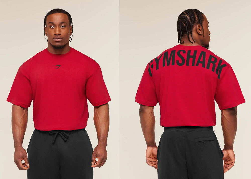 GYMSHARK男士超大T恤夏季户外运动健身棉质宽松版型休闲短袖上衣