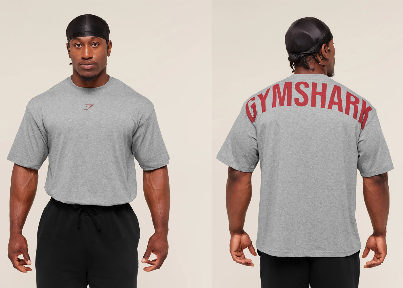 GYMSHARK男士超大T恤夏季户外运动健身棉质宽松版型休闲短袖上衣