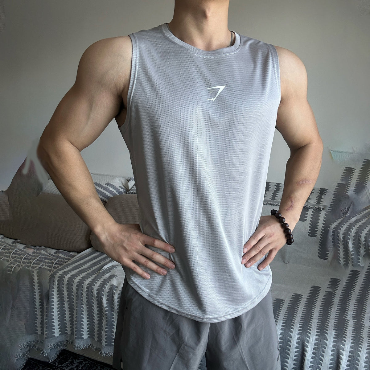 Gymshark Cool Grey Textured Muscle Tank