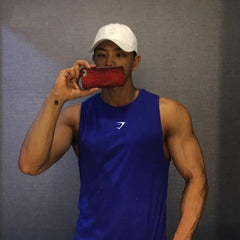 GYMSHARK Fitness Tank Top Sports Training Sleeveless T-shirt Summer Quick drying Mesh Round Neck Tank Top Muscle Shark