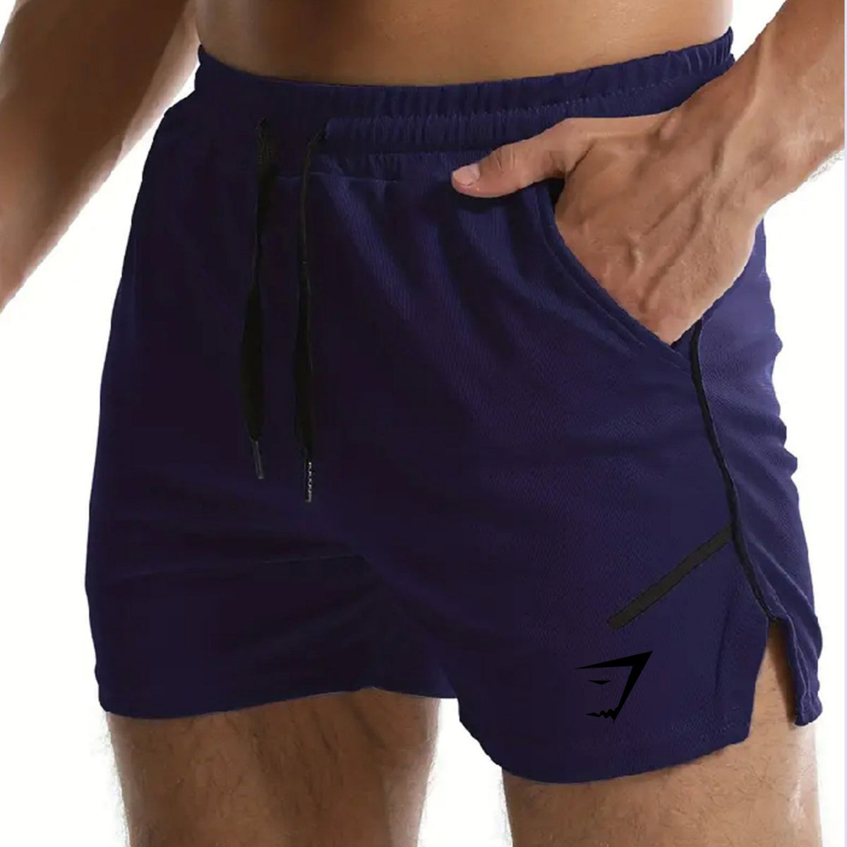 Gymshark Navy Tech Training Shorts with Black Logo