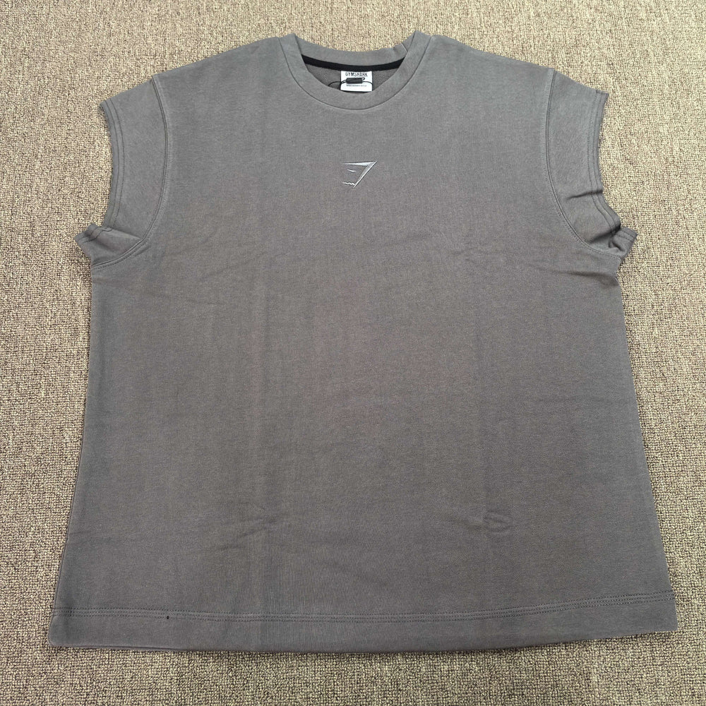 Woolen loop big shoulder airplane sleeve vest, sports training fitness T-shirt, men's European size