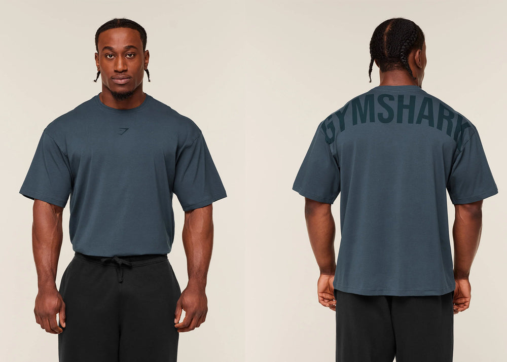 GYMSHARK男士超大T恤夏季户外运动健身棉质宽松版型休闲短袖上衣