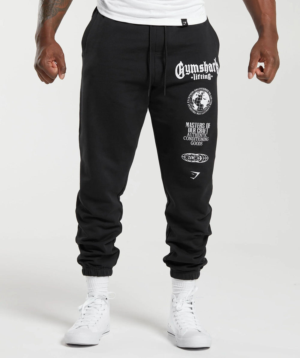 GYMSHARK Youth Sports Pants Leg Tights Loose fit Small Leg Casual Pants Cotton Printed Pants