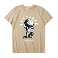 GYMashaRK new running sports fitness T-shirt top, casual breathable loose casual running short sleeved shark 1