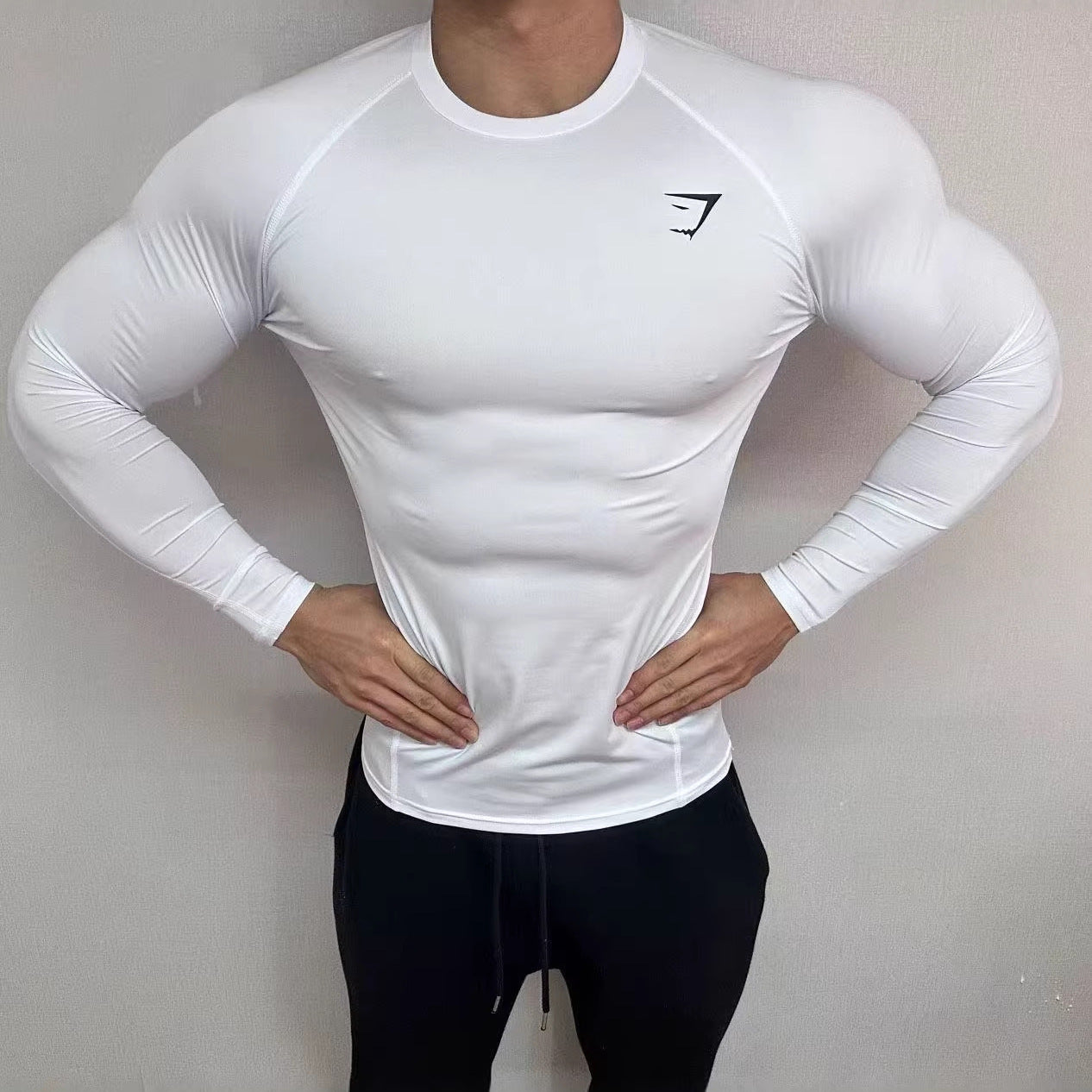 GYMSHRK American Summer New Men's Tight T-shirt Jogger Sports Fitness Running Training Speed Drying Short Sleeve