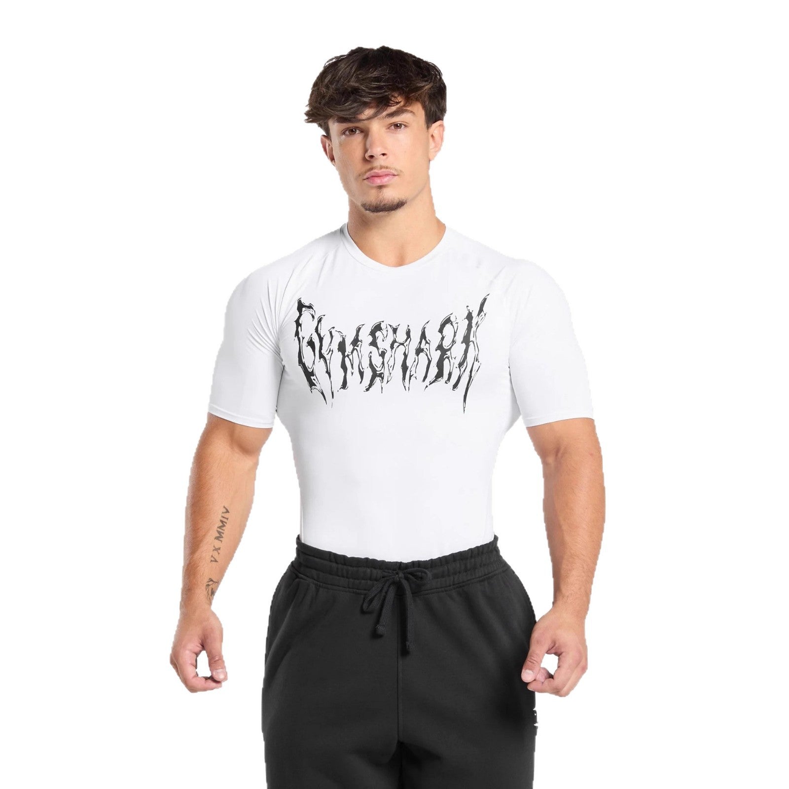 GYMSHARK Men's T-shirt Sports Fitness Fast Drying Breathable Elastic Compression Jacket Short Sleeve Outdoor Running Training Top