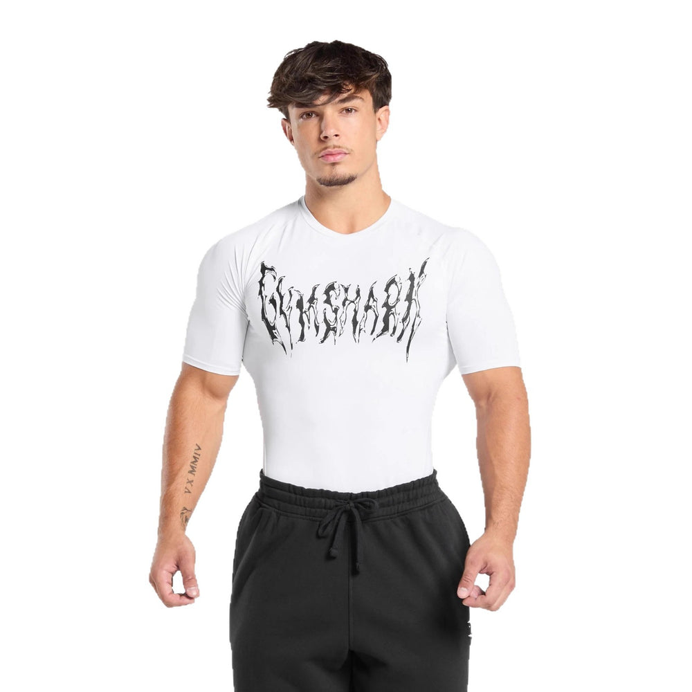 GYMSHARK Men's T-shirt Sports Fitness Fast Drying Breathable Elastic Compression Jacket Short Sleeve Outdoor Running Training Top