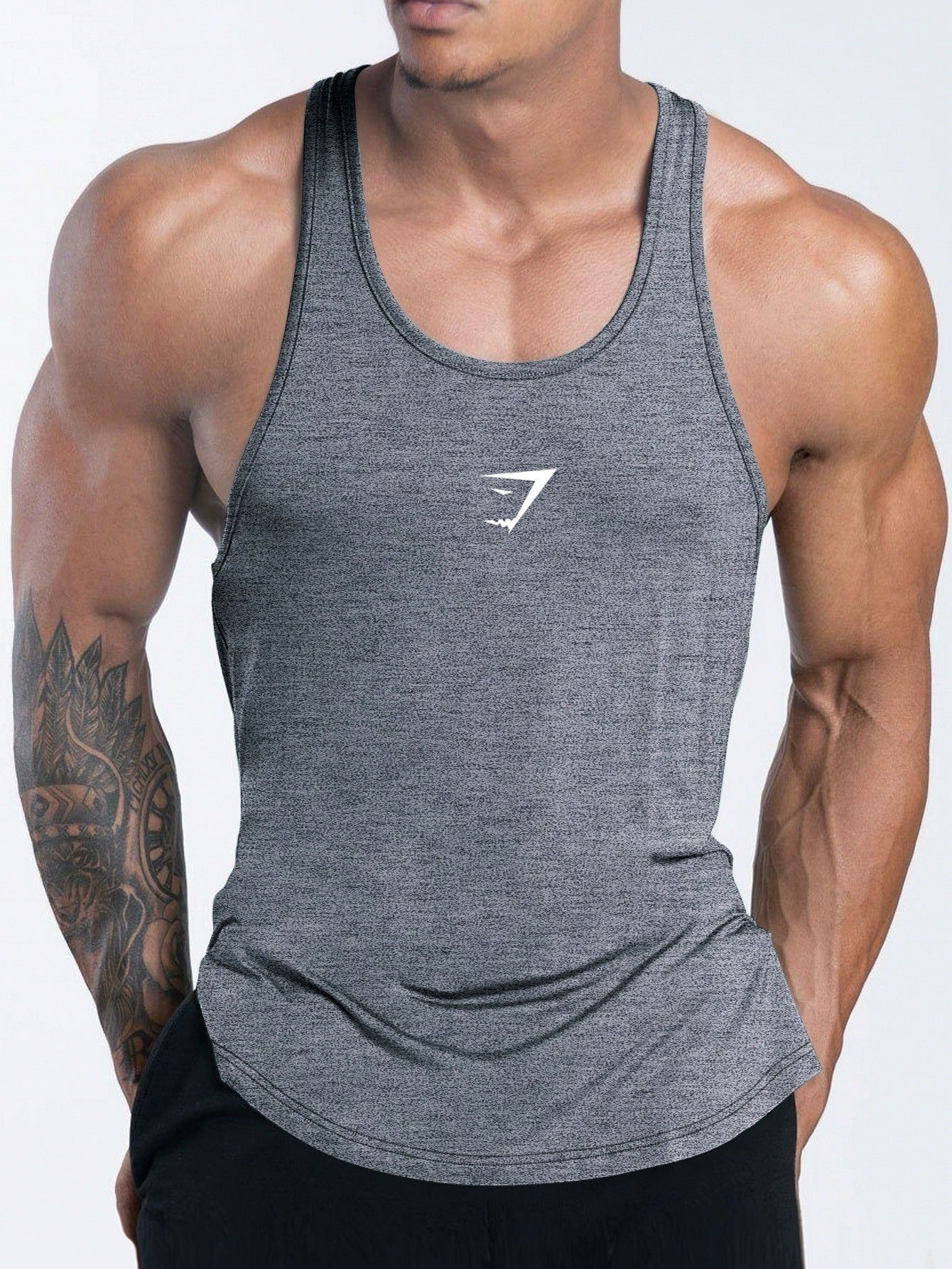 British muscle shark fitness suit men's summer quick drying running sports tight vest sports cycling sleeveless camisole