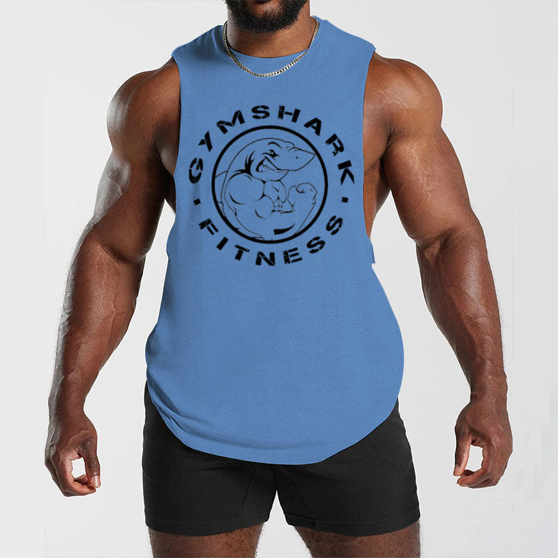 2025 Cross border New Classic Men's Fitness Tank Top Loose Breathable Muscle Men's Fitness Sports Top High Quality