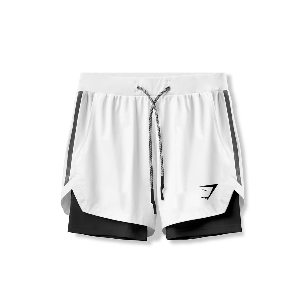 GYMSHARK健身短裤男士夏季跑步运动双层弹力速干短裤外贸跨境批发