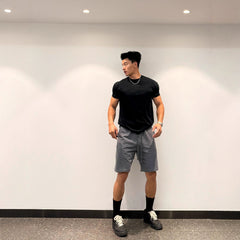 GYMashaRK Fitness Shorts for Men, Retro American Straight Leg, Non Bent Edge, Non Knee Up, Three Leg Pants, Cotton, Muscle, Shark